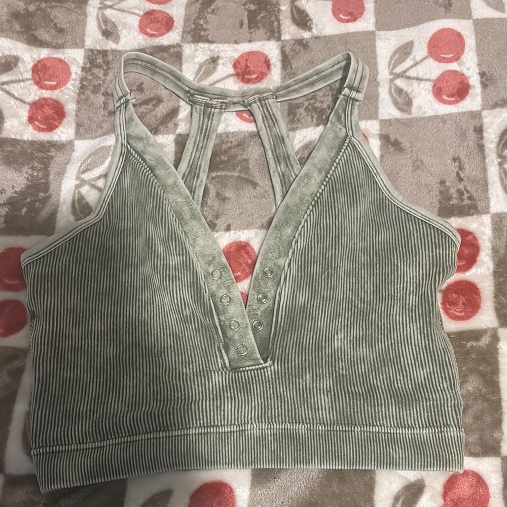 Green Ribbed Women's Top - Large NWOT
